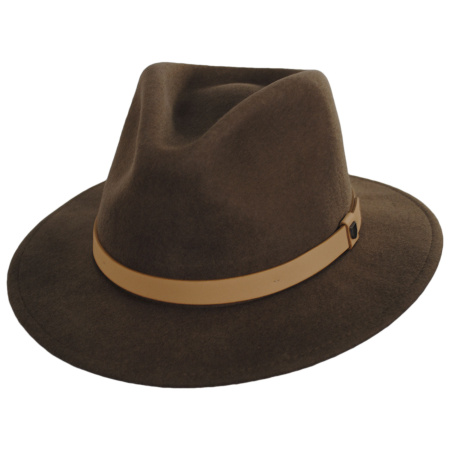 Brixton Hats Messer Wool Felt Fedora Hat - Brown/Beige