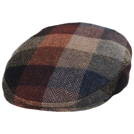 City Sport Caps Herringbone Squares Donegal Tweed Wool Ivy Cap - Multi