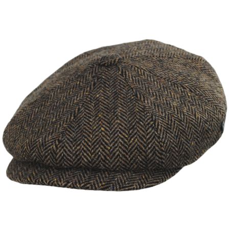 City Sport Caps Herringbone Donegal Tweed Wool Newsboy Cap