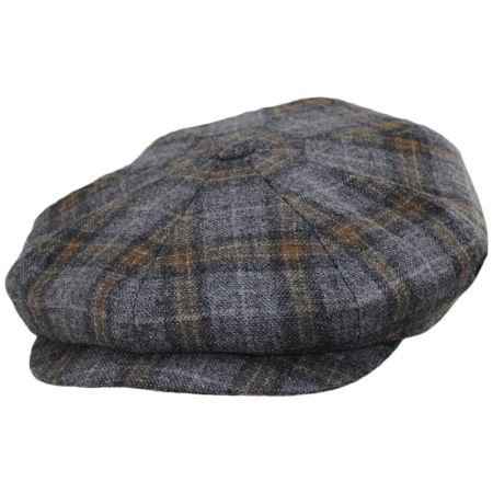 Plaid Cashmere and Wool Newsboy Cap