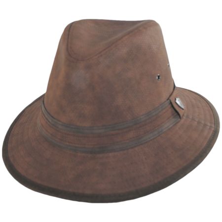 Dorfman Pacific Cobra Vegan Leather Safari Fedora Hat
