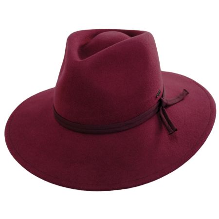 Brixton Hats Joanna Packable Wool Felt Fedora Hat - Wine