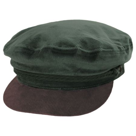 Two-Tone Corduroy Fiddler's Cap - Forest Green