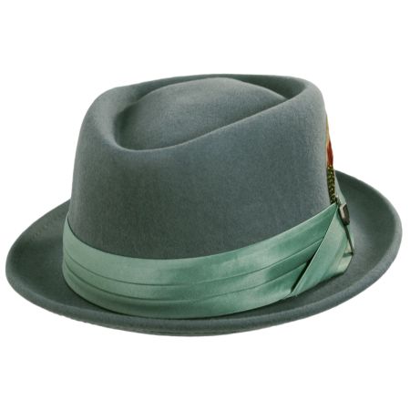 Brixton Hats Stout Wool Felt Diamond Crown Fedora Hat - Mint Green