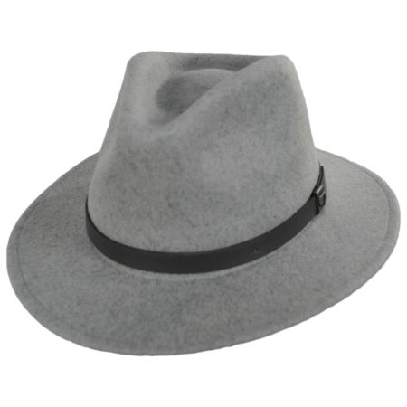 Messer Melange Wool Felt Fedora Hat - Gray/Dark Gray