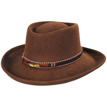 Toucan Collection Belted Southwest Wool Felt Gambler Hat