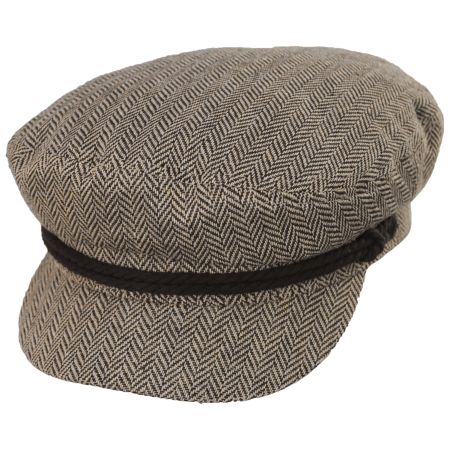 Brixton Hats Herringbone Wool Blend Fiddler Cap - Brown/Tan
