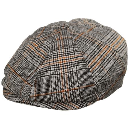 Brixton Hats Brood Houndstooth Plaid Wool Blend Newsboy Cap