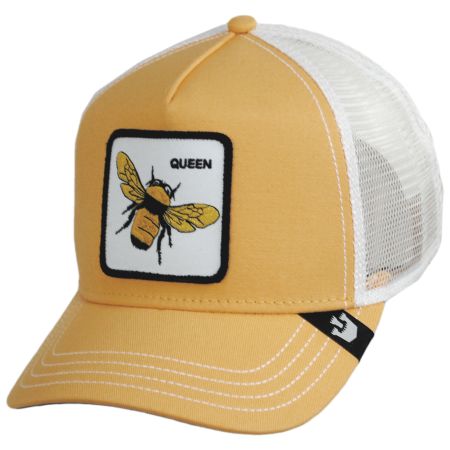 Queen Bee Mesh Trucker Snapback Baseball Cap - White alternate view 5