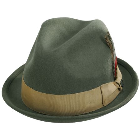 Brixton Hats Gain Wool Felt Fedora Hat - Olive Green