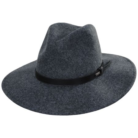 Brixton Hats Field Proper Wool Felt Fedora Hat - Dark Gray