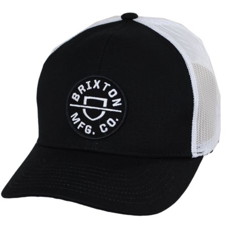 Brixton Hats Crest X Bureo MP Trucker Snapback Baseball Cap - Black