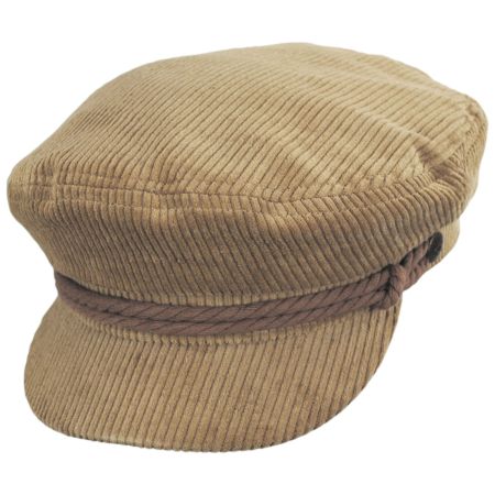Brixton Hats Corduroy Cotton Fiddler's Cap - Brown