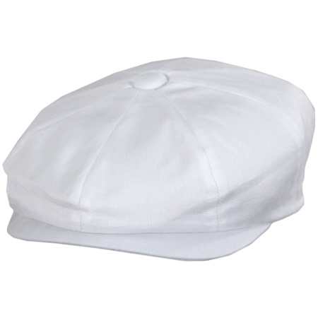 Baskerville Hat Company Glasbury Cotton Herringbone Newsboy Cap - Taupe