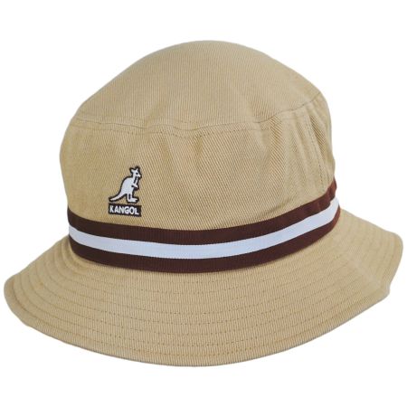 Kangol Stripe Lahinch Cotton Bucket Hat - Oatmeal