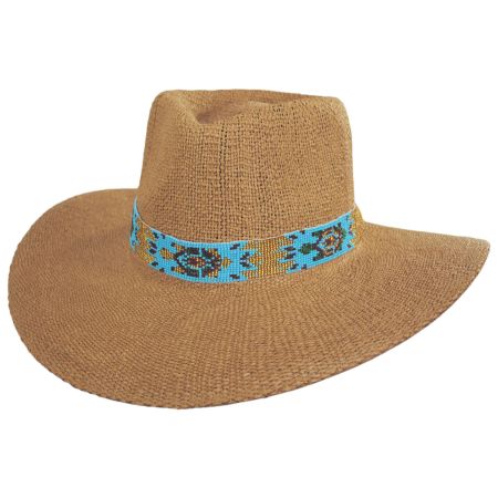 Nikki Beach La Paz Toyo Straw Rancher Fedora Hat