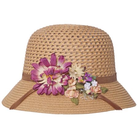 Toyo Straw Mum Flower Cloche Hat alternate view 5