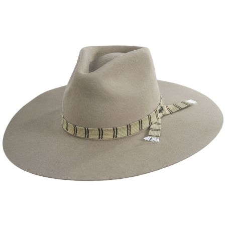 Brixton Hats Leigh Wool Felt Wide Brim Fedora Hat - Sand