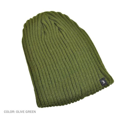  B2B Jaxon Rib Knit Beanie Hat - Olive Green