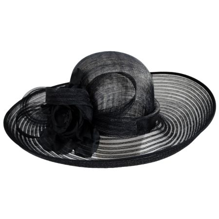Giovannio Gloria Sinamay Straw and Horsehair Off Face Hat