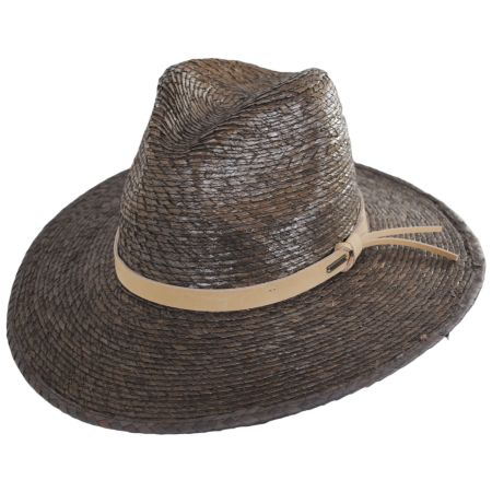 Brixton Hats Field Proper Palm Straw Fedora Hat - Brown/Tan
