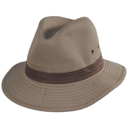 Packable Cotton Twill Safari Fedora Hat alternate view 9