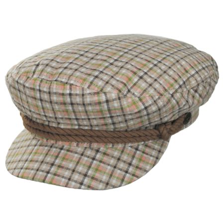 Brixton Hats Plaid Cotton Seersucker Fiddler Cap