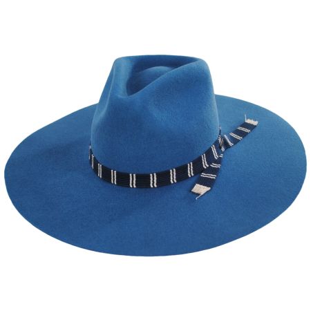 Brixton Hats Leigh Wool Felt Wide Brim Fedora Hat - Teal