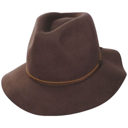 Brixton Hats Wesley Wool Felt Floppy Fedora Hat - Dark Tan