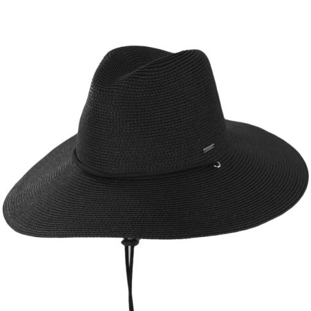 Brixton Hats Mitch Toyo Braid Straw Lifeguard Hat - Black