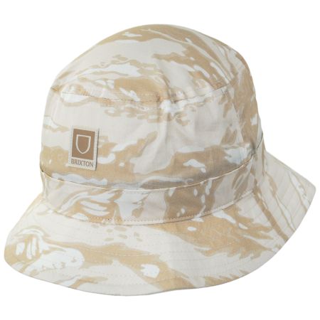 Brixton Hats Beta Camouflage Cotton Packable Bucket Hat - Beige
