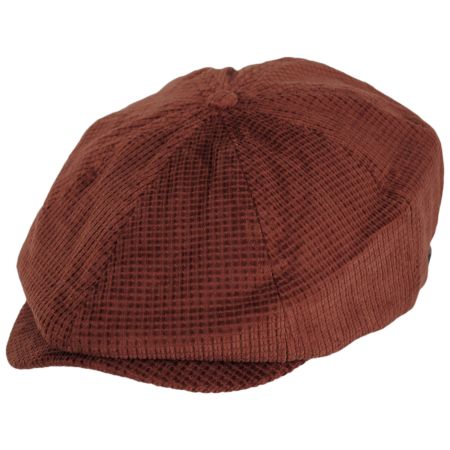 Brixton Hats Brood Cotton Grid Corduroy Newsboy Cap - Burnt Orange