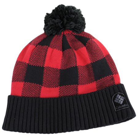 Columbia Sportswear Palmer Peak Repreve Pom Beanie Hat - Red/Black