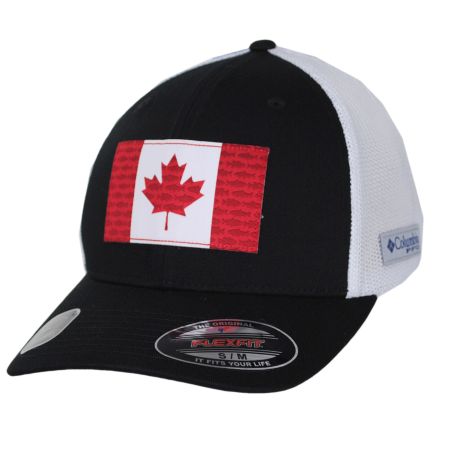 Columbia Sportswear PFG Canada Flag Mesh FlexFit Fitted Baseball Cap