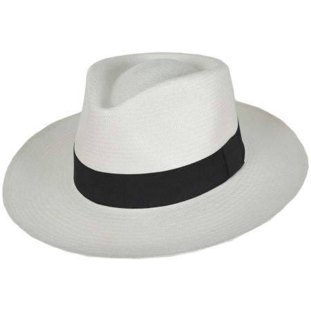 Hats Montecristi Panama Straw Grade 10 C-Crown Fedora Hat - Bleach