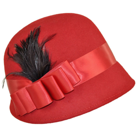  B2B sur la tete Chloe Wool Cloche Hat - Red