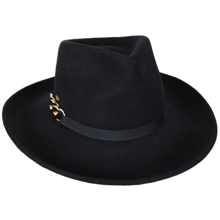 Scala Odette Chain Wool Felt Fedora Hat