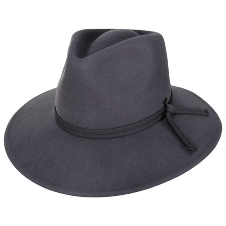 Brixton Hats Joanna Packable Wool Felt Fedora Hat - Dark Gray