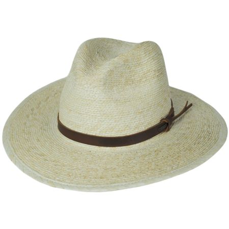 Brixton Hats Field Proper Palm Straw Fedora Hat - Natural/Brown