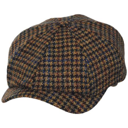 Wigens Caps Shetland Check Virgin Wool Classic Newsboy Cap