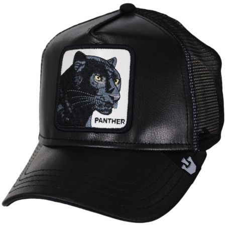 Goorin Bros Truth Will Prevail Panther Leather Mesh Trucker Snapback Baseball Cap
