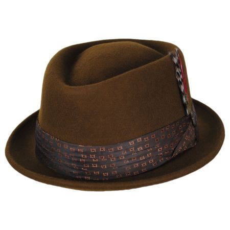 Brixton Hats Stout Wool Felt Diamond Crown Fedora Hat - Coffee