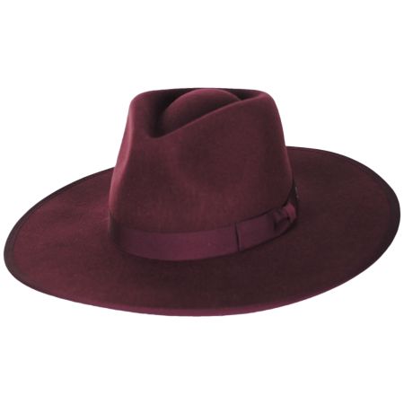 Brixton Hats Jo Wool Felt Rancher Fedora Hat - Bordeaux