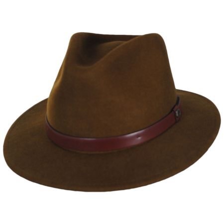 Brixton Hats Messer Wool Felt Fedora Hat - Coffee