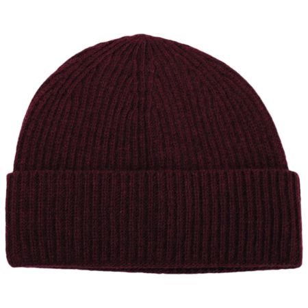 Stefeno Cashmere Ribbed Knit Cuff Beanie Hat