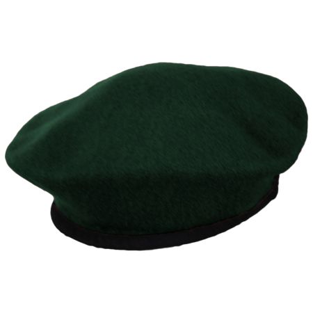 Village Hat Shop Wool Military Beret - Dark Green
