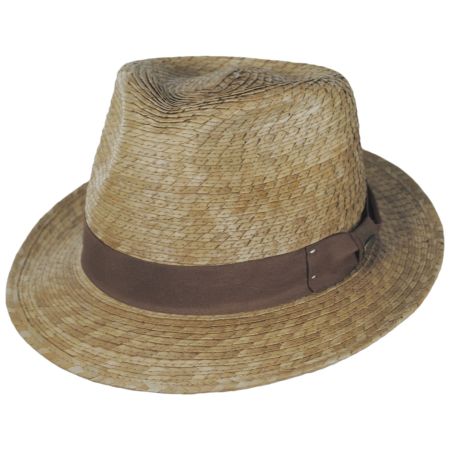 Scala Landon Buri Braid Straw Fedora Hat