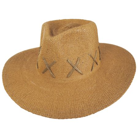 Nikki Beach Exuma Bangora Straw Fedora Hat
