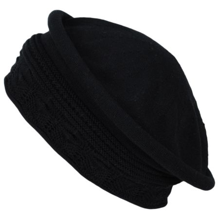 Parkhurst Pointelle Cotton Knit Topper Beanie Hat