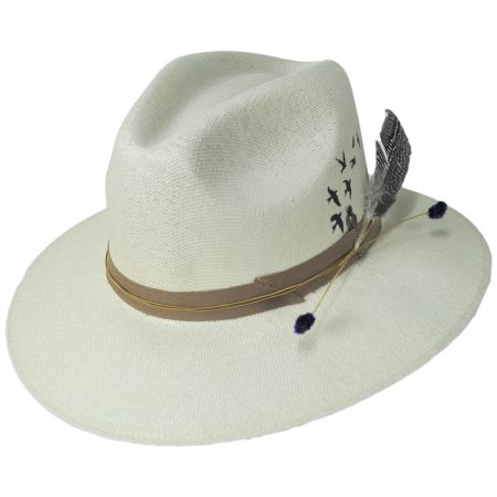 Carlos Santana Milagro Toyo Straw Safari Fedora Hat